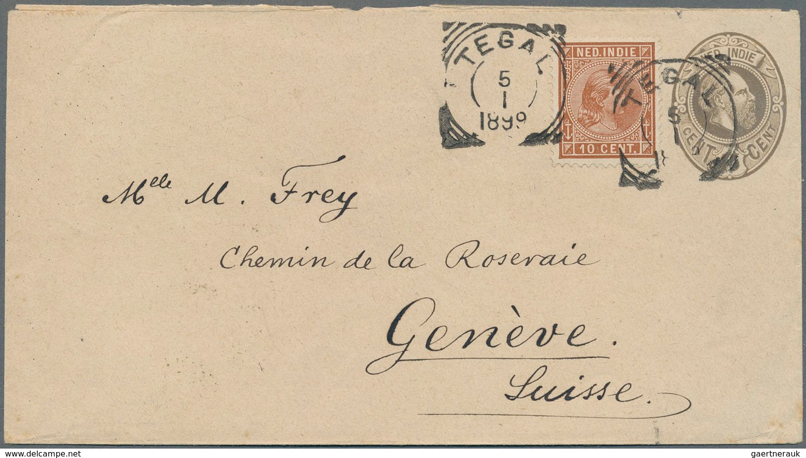 Niederländisch-Indien: 1899-1901, Three Postal Stationery Envelopes, With 1) Env. 15c. Olive Brown U - Nederlands-Indië