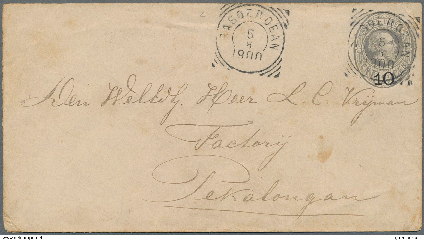 Niederländisch-Indien: 1899-1901, Three Postal Stationery Envelopes, With 1) Env. 15c. Olive Brown U - India Holandeses