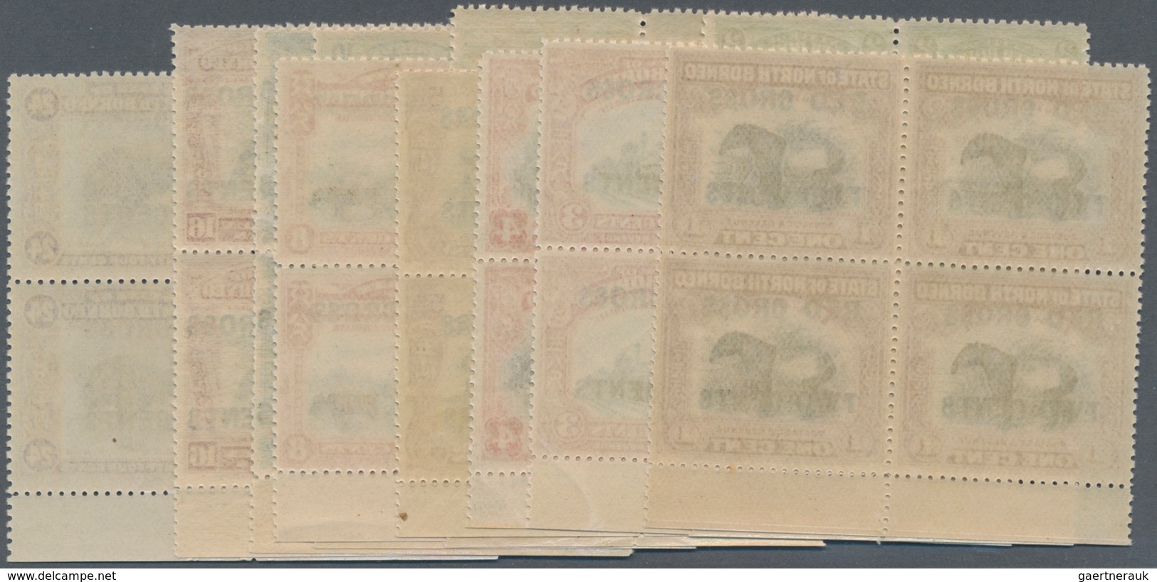 Nordborneo: 1918, Pictorial Definitives With Opt. 'RED CROSS TWO CENTS' Simplified Part Set Of 11 Fr - Noord Borneo (...-1963)