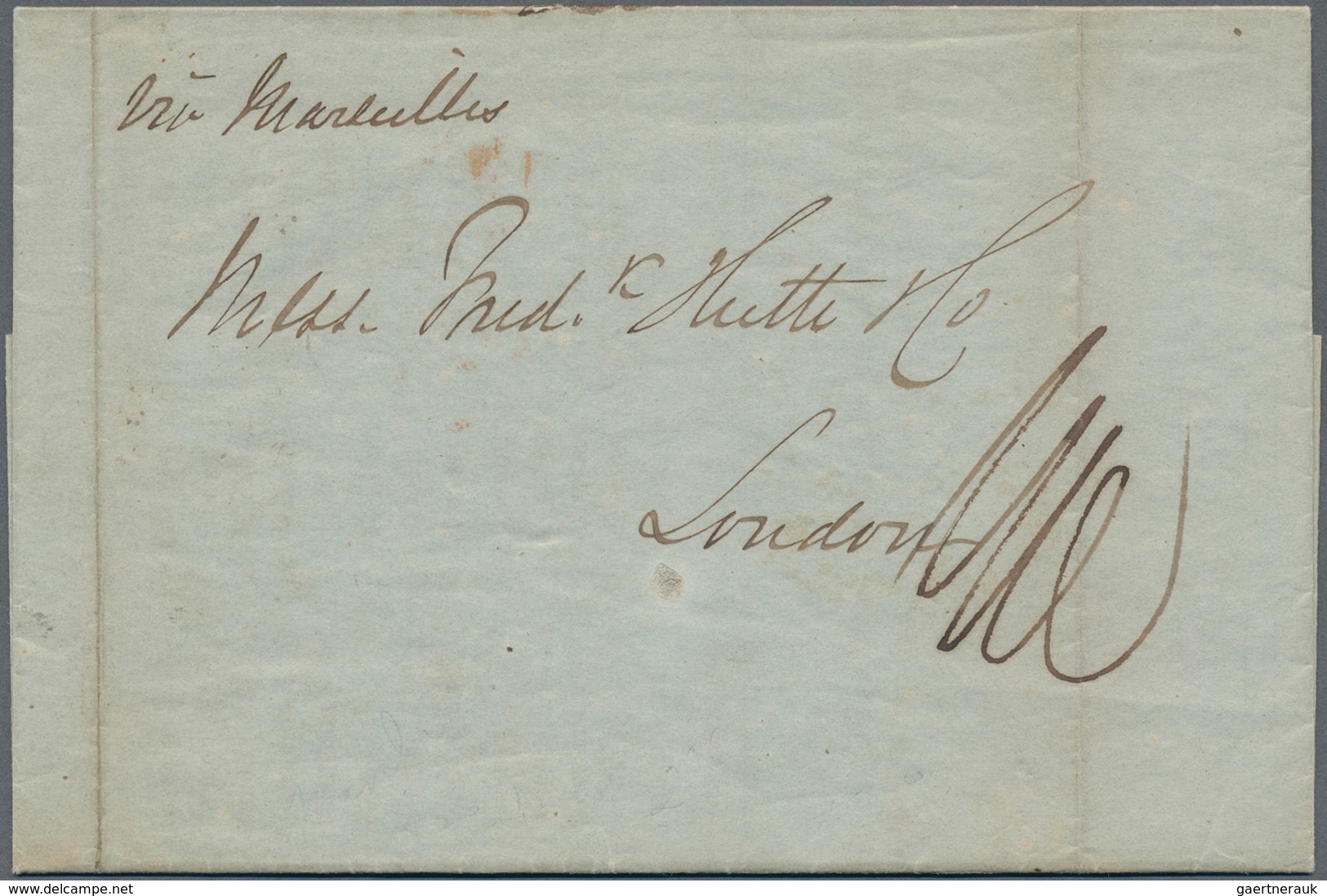 Philippinen: 1848, "SINGAPORE 14.Februar/Bearing.", Postmark In Black To Reverse To Folded Letter Wi - Philippinen