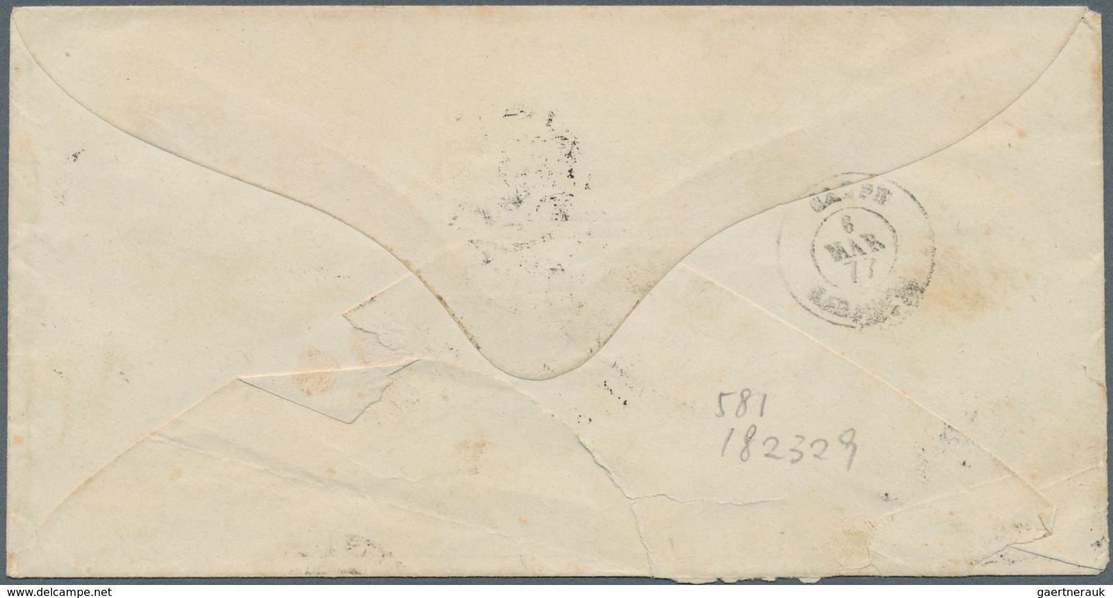 Philippinen: 1876, 12 C Violett Single Franking On Letter From Manila To Spain. Rare. ÷ 1876, 12 C A - Filippine