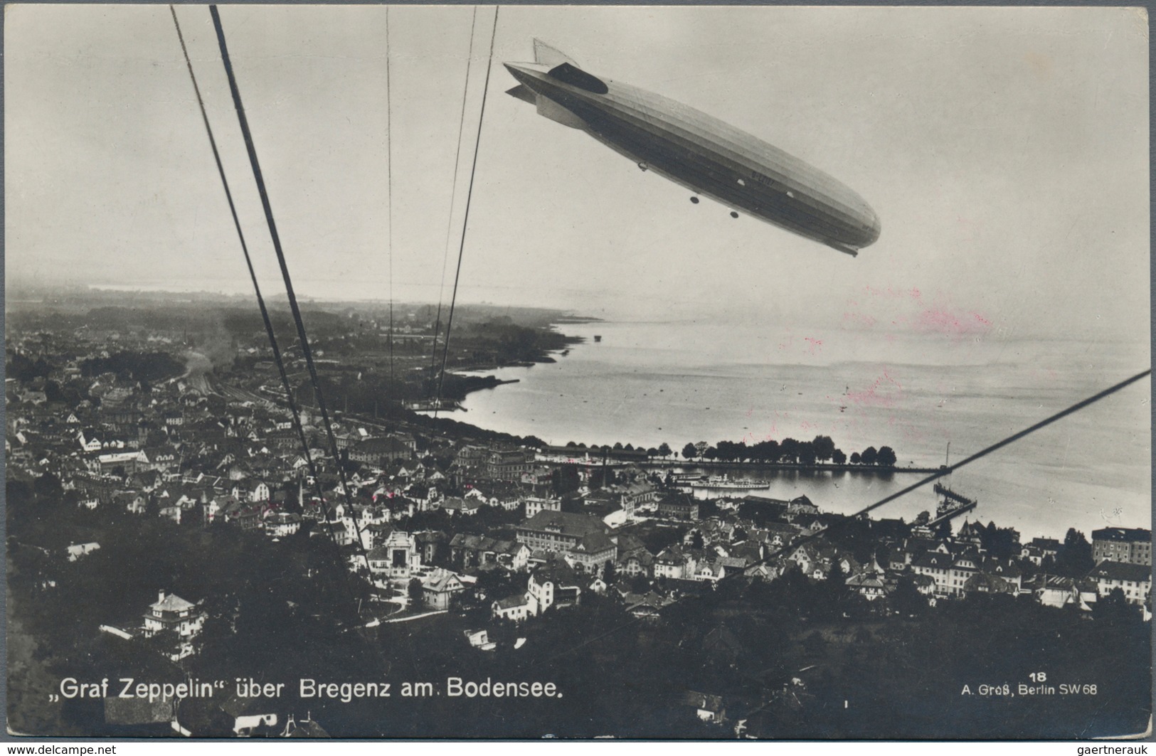 Philippinen: 1929, Incoming Souvenir Postcard "Graf Zeppelin" Franked With 2 RM Zeppelin Blue, Red S - Philippines