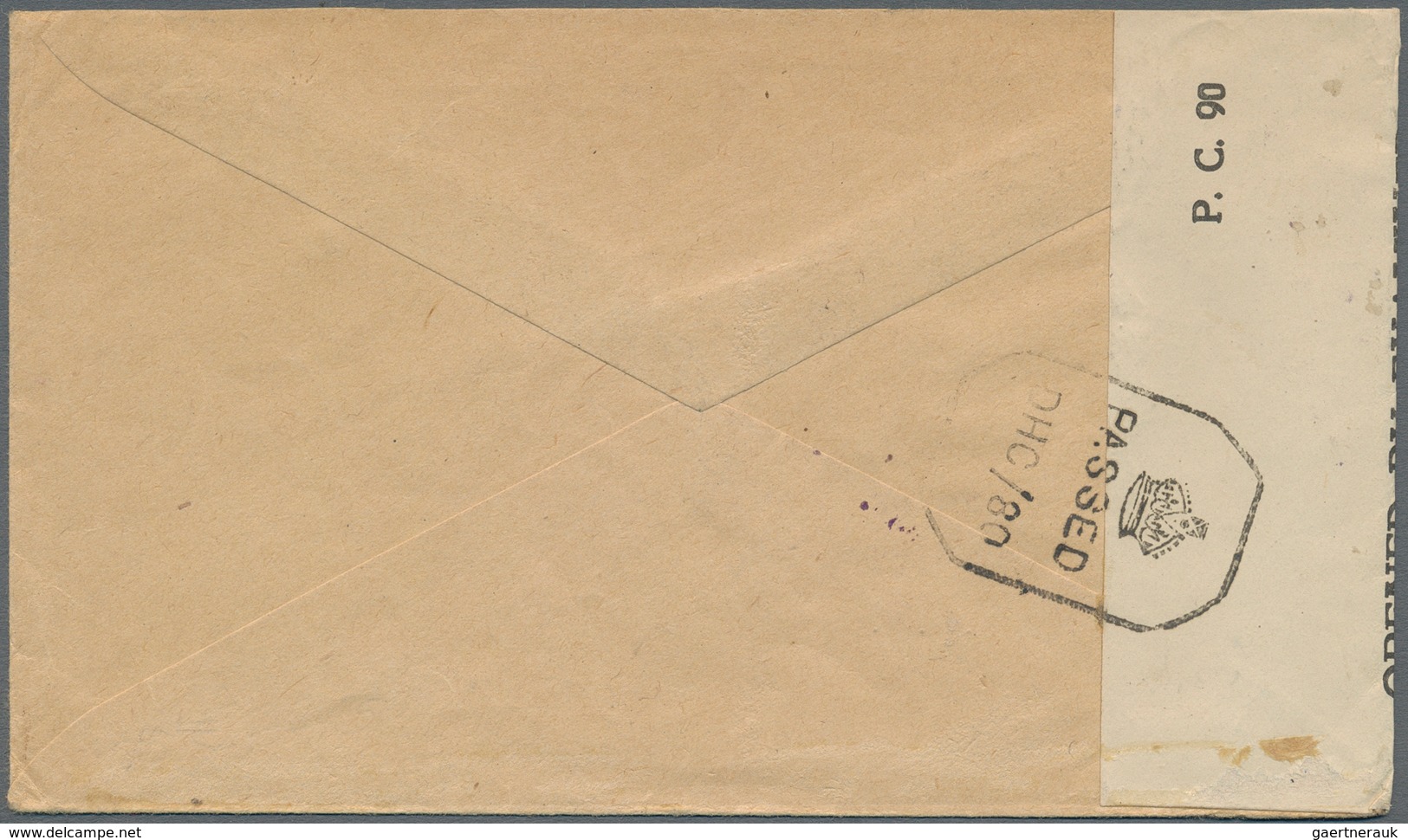 Portugiesisch-Indien: 1945, Two Censored Covers: 1) Registered Commercial Airmail From "NOVA GOA 2-8 - Portugees-Indië