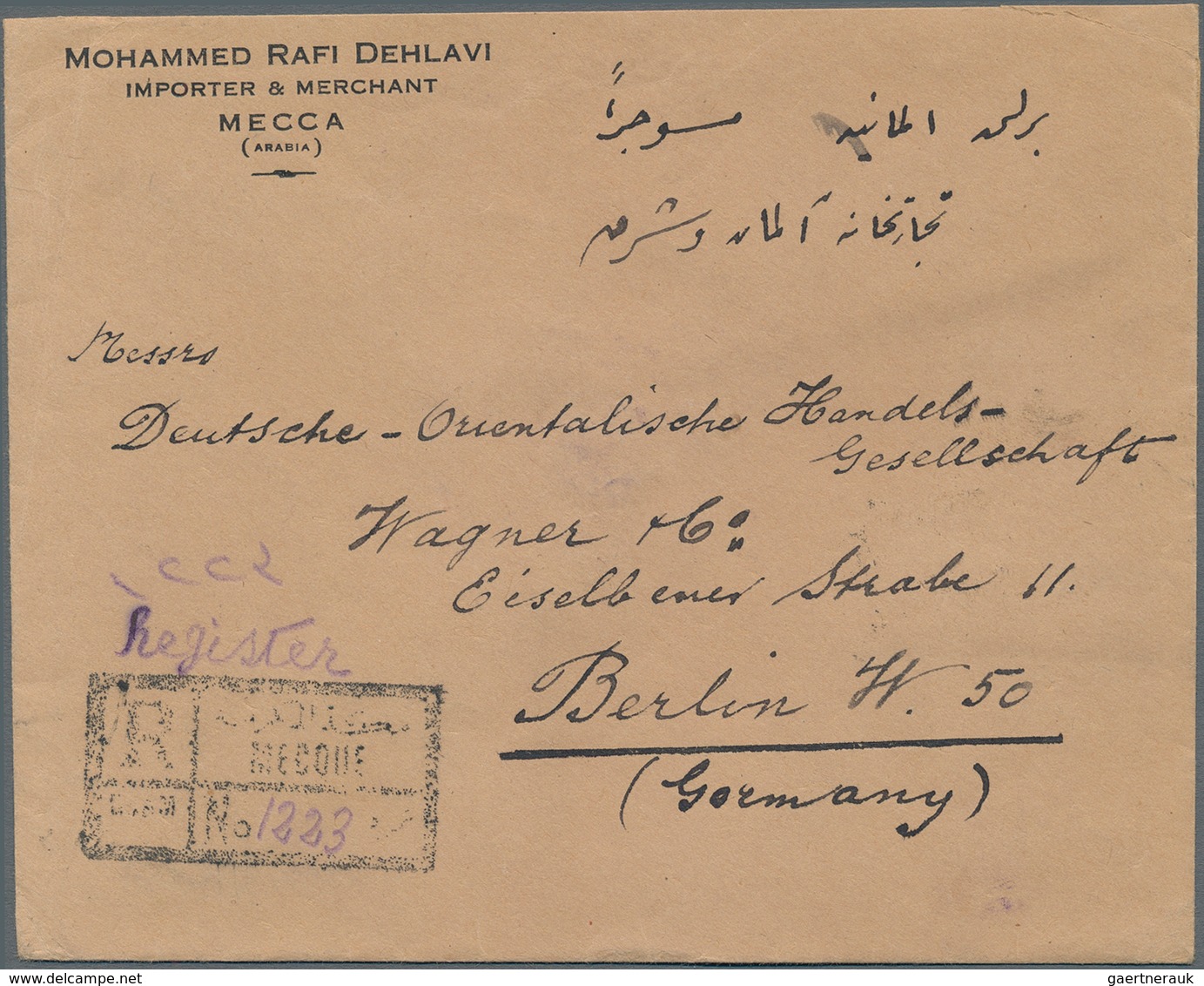 Saudi-Arabien - Nedschd: 1928, ½pi. Carmine, 1pi.violet And 1½pi. Slate, 3pi. Rate On Reverse Of Reg - Saudi Arabia