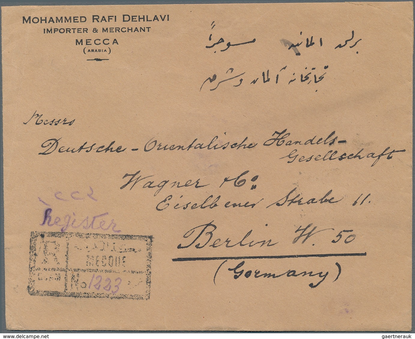 Saudi-Arabien - Nedschd: 1928, ½pi. Carmine, 1pi.violet And 1½pi. Slate, 3pi. Rate On Reverse Of Reg - Saudi-Arabien