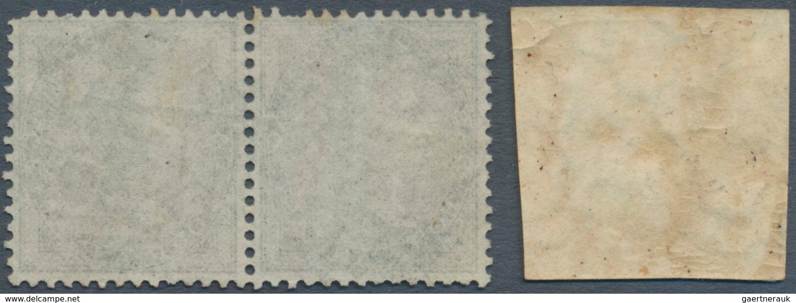 Singapur: 1854/1856: Indian Lithographed ½a. Deep Blue, Used In Singapore And Cancelled By Numeral " - Singapore (...-1959)