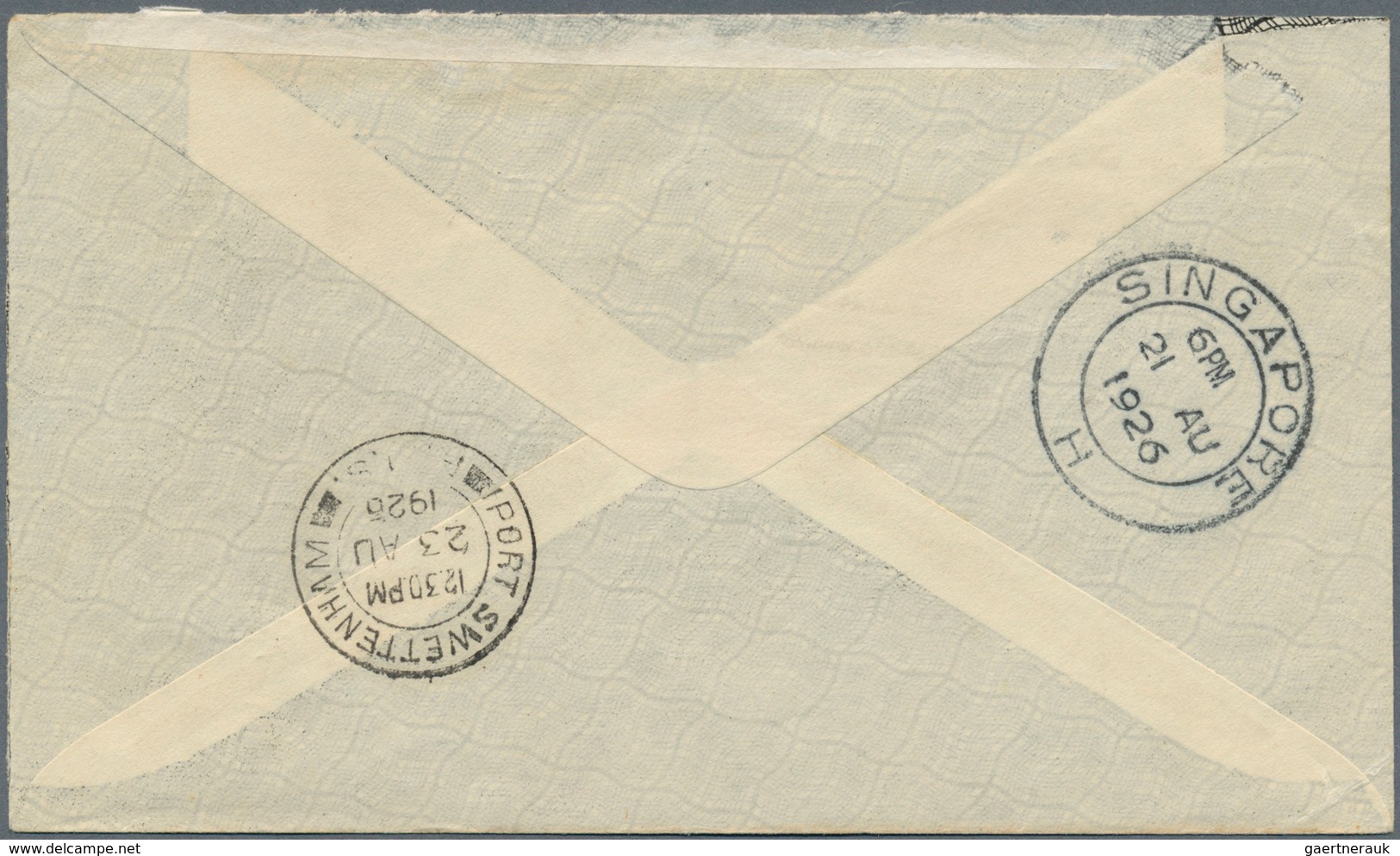 Singapur: 1926 (21.8.), Internal Airmail Letter By Air Survey Company At 4c. Local Rate Bearing Hori - Singapore (...-1959)