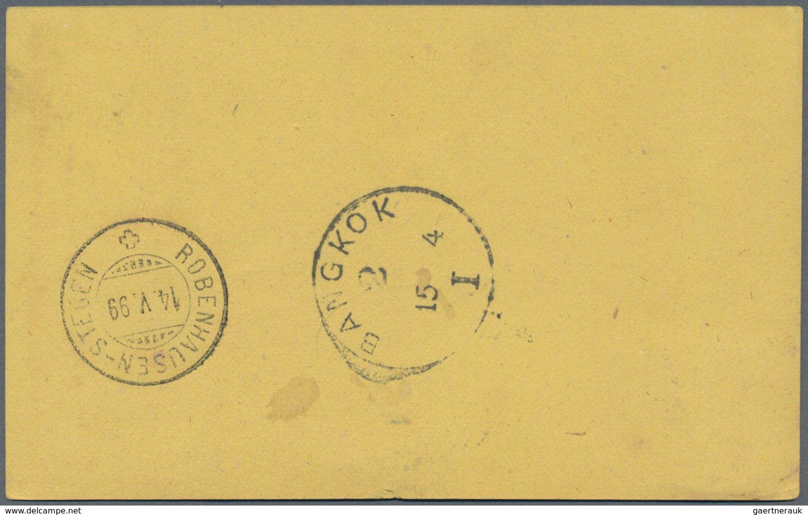 Thailand: 1898 Provisional 3 Atts. On 12 Atts. Purple & Carmine Used On First Postal Stationery Card - Tailandia