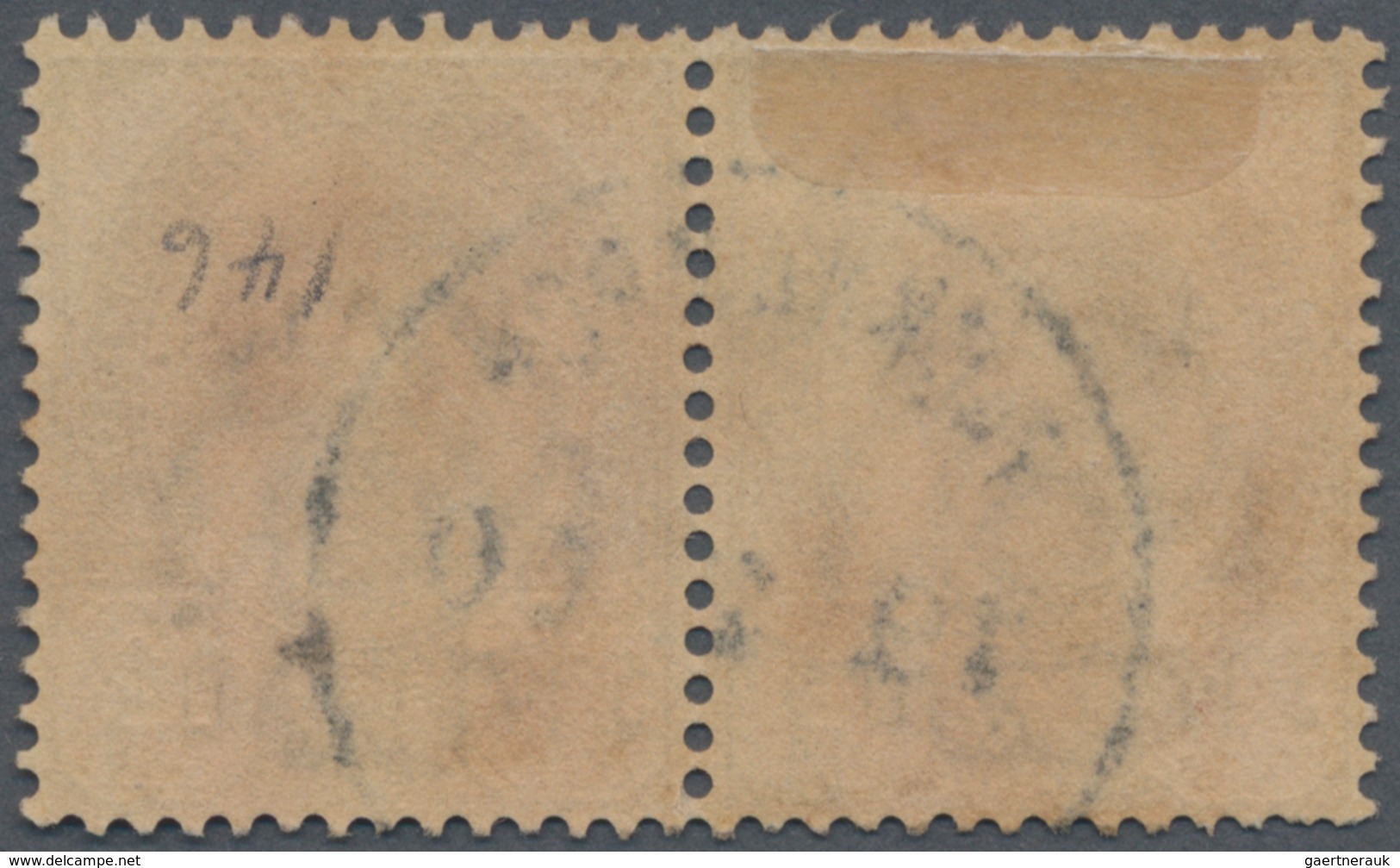 Thailand: 1897, 4a. On 12a. Lilac/carmine, Horizontal Pair, Left Stamp With 1st T And Right Stamp Wi - Thailand