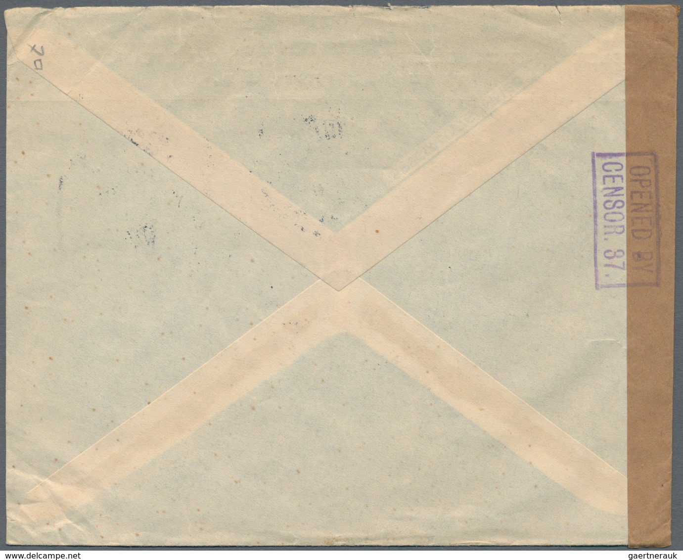 Thailand: 1941 Censored Airmail Cover From Takuapa To Penang, Franked By 1940 5s. Vertical Strip Of - Thaïlande