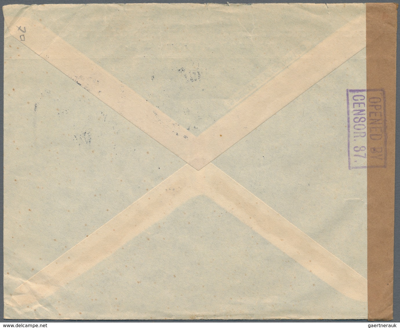Thailand: 1941 Censored Airmail Cover From Takuapa To Penang, Franked By 1940 5s. Vertical Strip Of - Thailand
