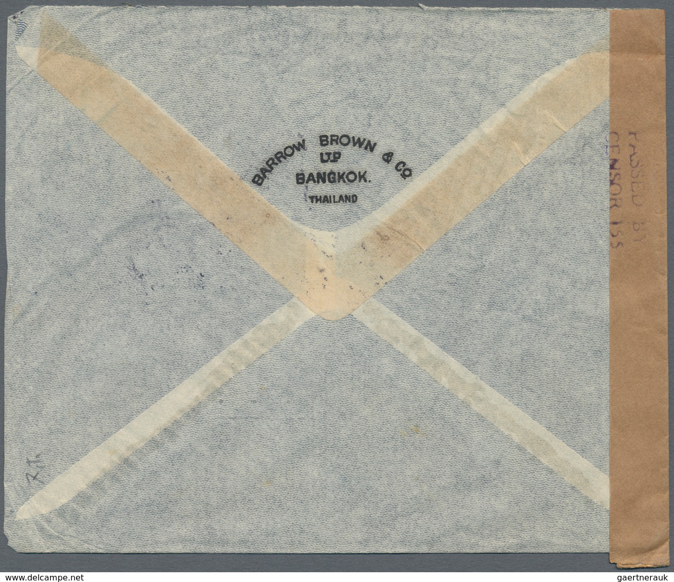 Thailand: 1941 Censored Airmail Cover From Bangkok To New York 'By KLM Airways Via Auckland & Clippe - Thailand