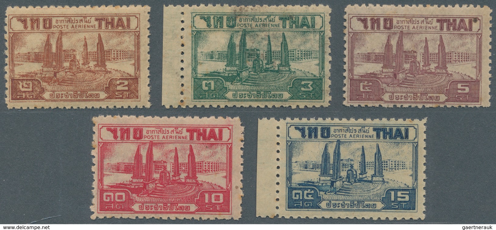 Thailand: 1942, Airmails, Complete Set, Unmounted Mint With Usual Gum, Certificate Osper (Hobby No. - Thailand