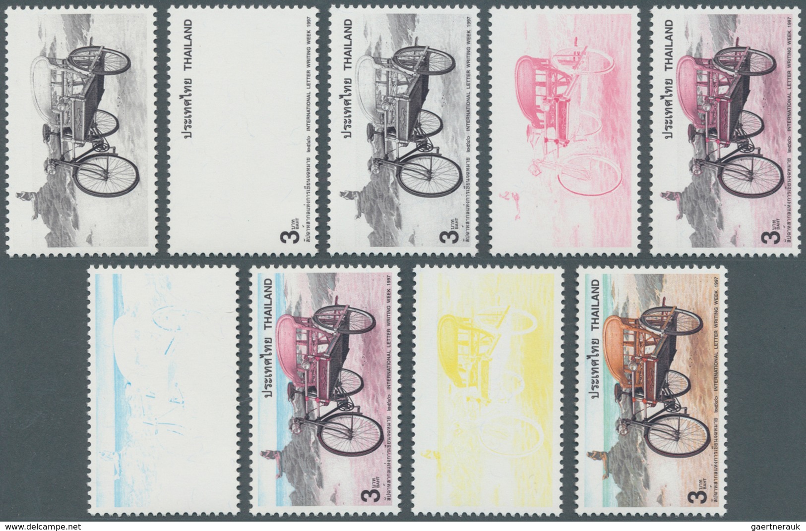 Thailand: 1997. Progressive Proof (8 Phases) For The Second 3b Value Of The Letter Writing Week Set - Thailand