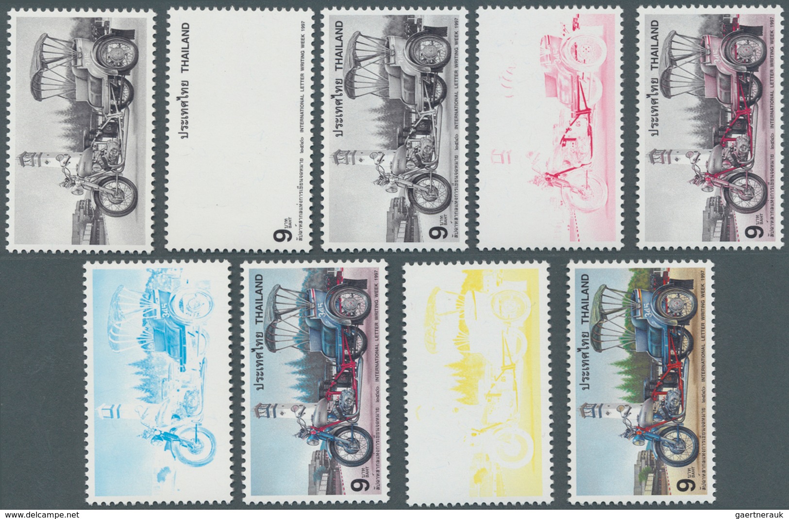 Thailand: 1997. Progressive Proof (8 Phases) For The First 9b Value Of The Letter Writing Week Set S - Thailand