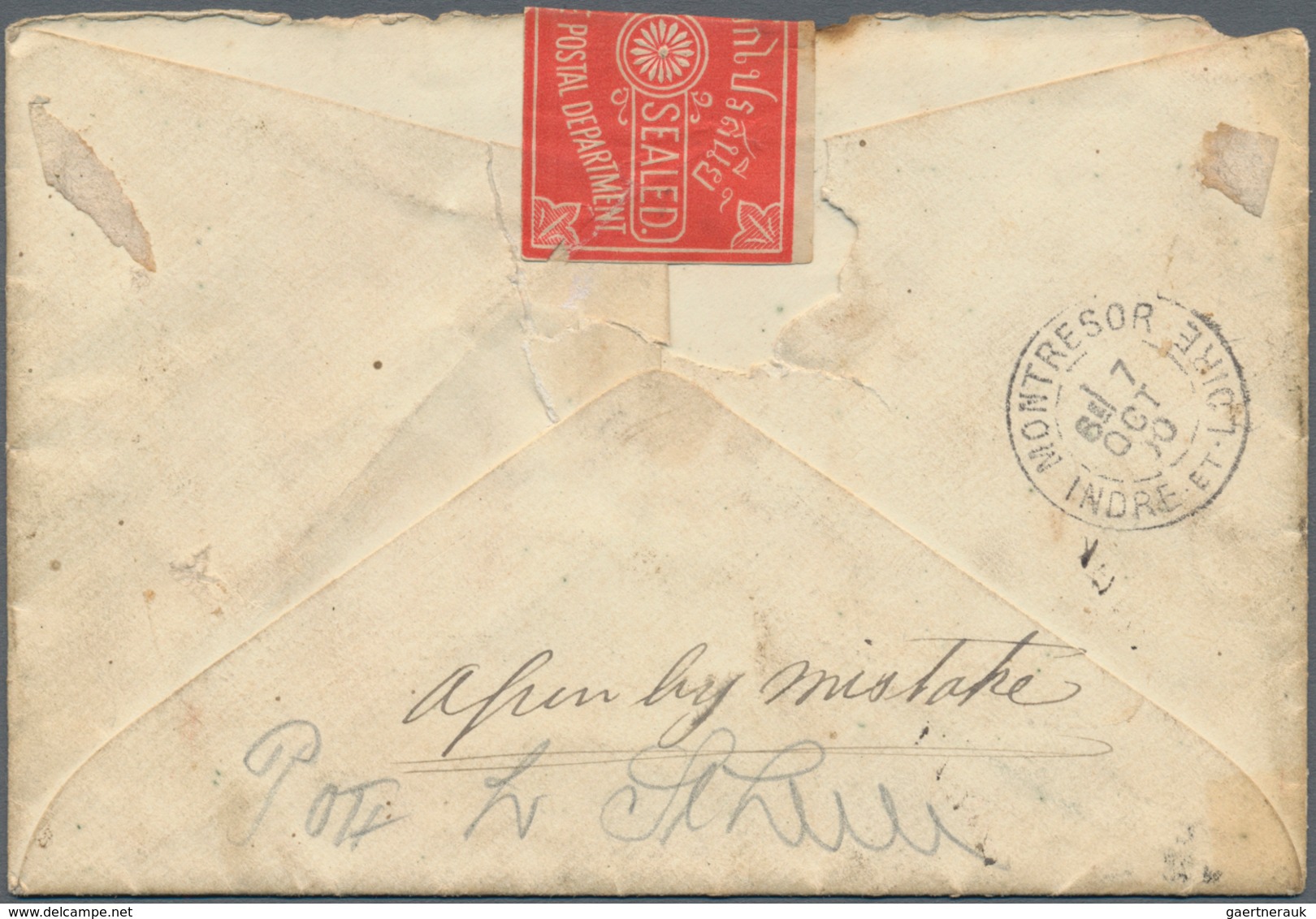 Thailand - Besonderheiten: 1900, Embossed "ROYAL SIAMESE POSTAL DEPARTMENT / OFFICIALLY SEALED" On I - Tailandia