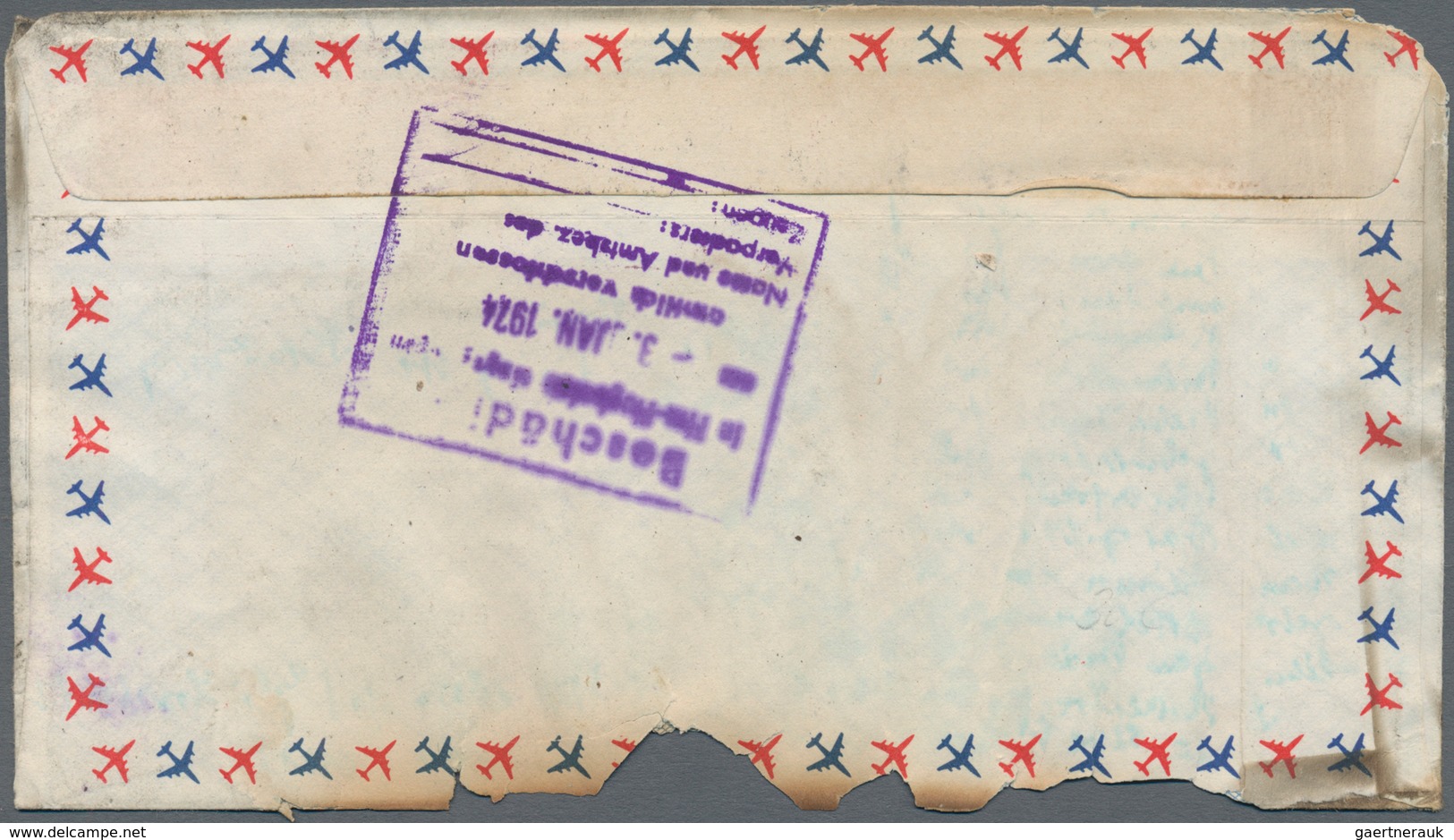 Thailand - Besonderheiten: 1974, Disaster Mail, Bangkok-Delhi-Frankfurt LH645 Flight Crash: Cover Ba - Thailand