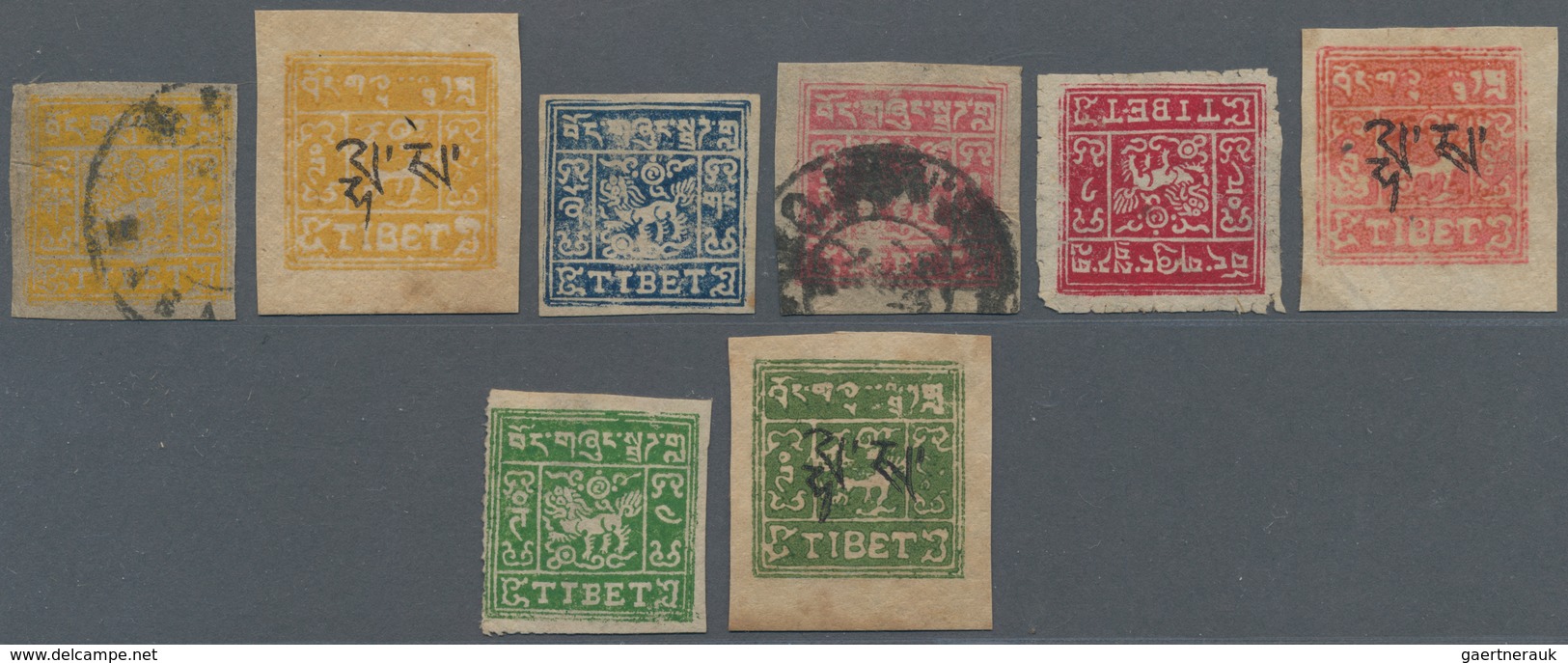 Tibet: 1912/50, Mint And Used Lot: 1st Issue (20) Or 2nd Issue (8); Plus China Offices 3 P./1 C. Mou - Andere-Azië
