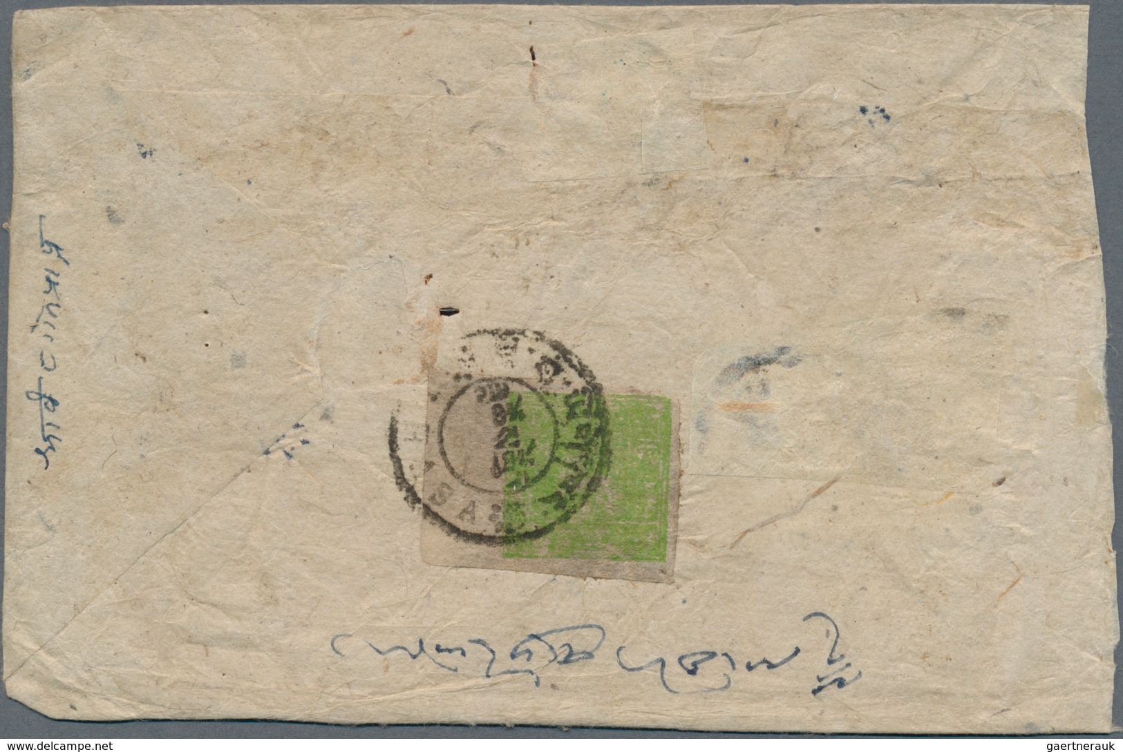 Tibet: 1933/50, Two Inland Covers: 4 T. Emerald Tied "GYANTSE" Resp. 4 T. Yellowish Green, A Left Ma - Asia (Other)