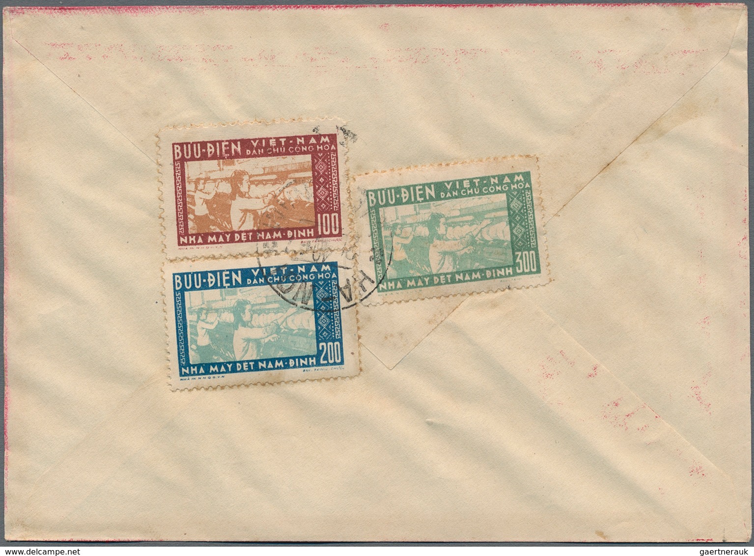 Vietnam-Nord (1945-1975): 1957. Nice Three Color Mixed Franking On A Decorated Envelope With Michel - Vietnam