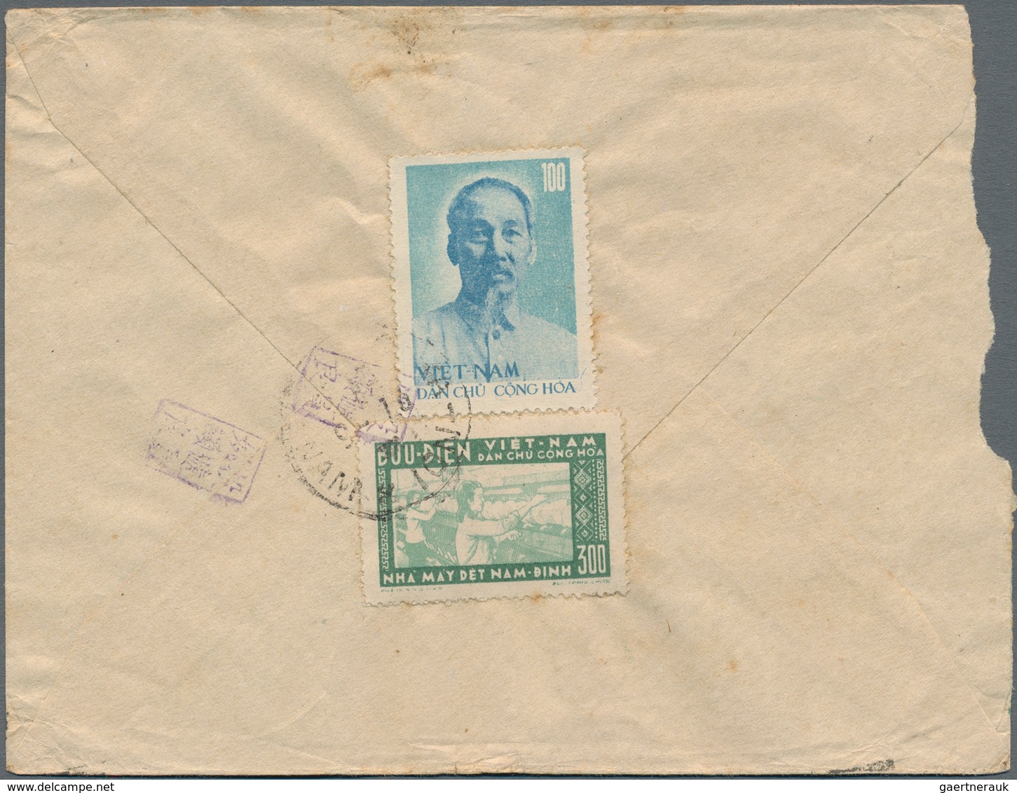 Vietnam-Nord (1945-1975): 1957. Decorative Air Mail Letter Of The Second Weight Level (300D Basic Ta - Vietnam