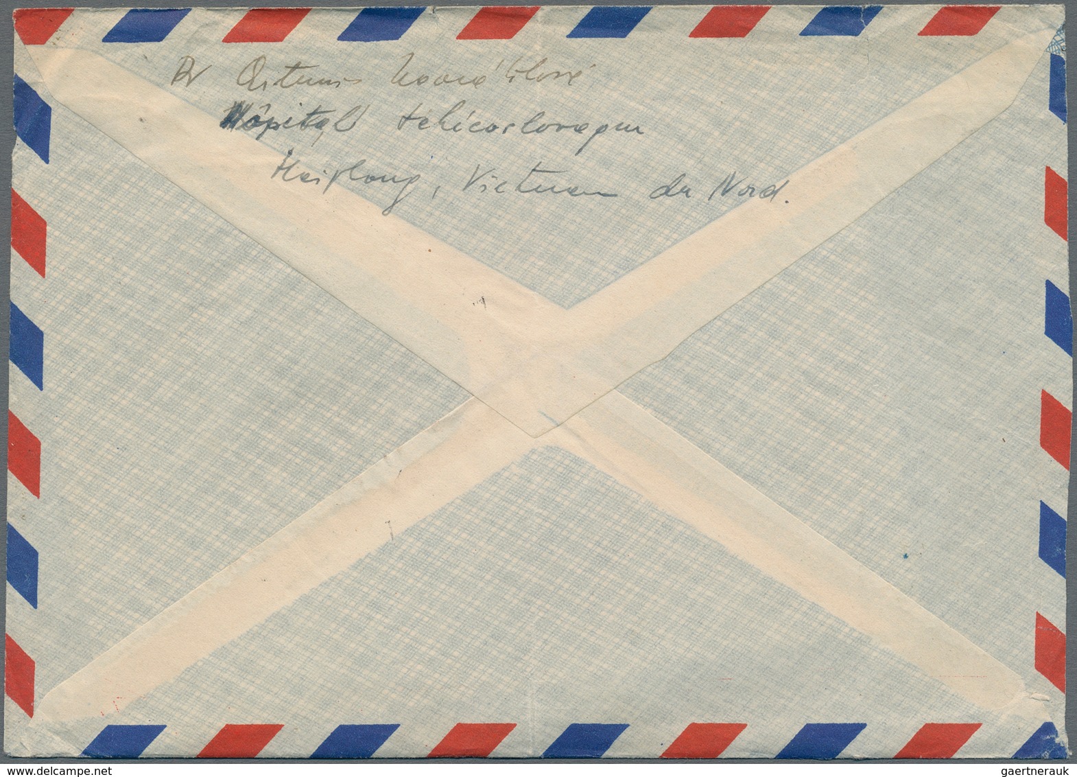 Vietnam-Nord (1945-1975): 1957. Air Mail Letter With A Single Franking Of Michel Nr.56 To Czechoslov - Vietnam