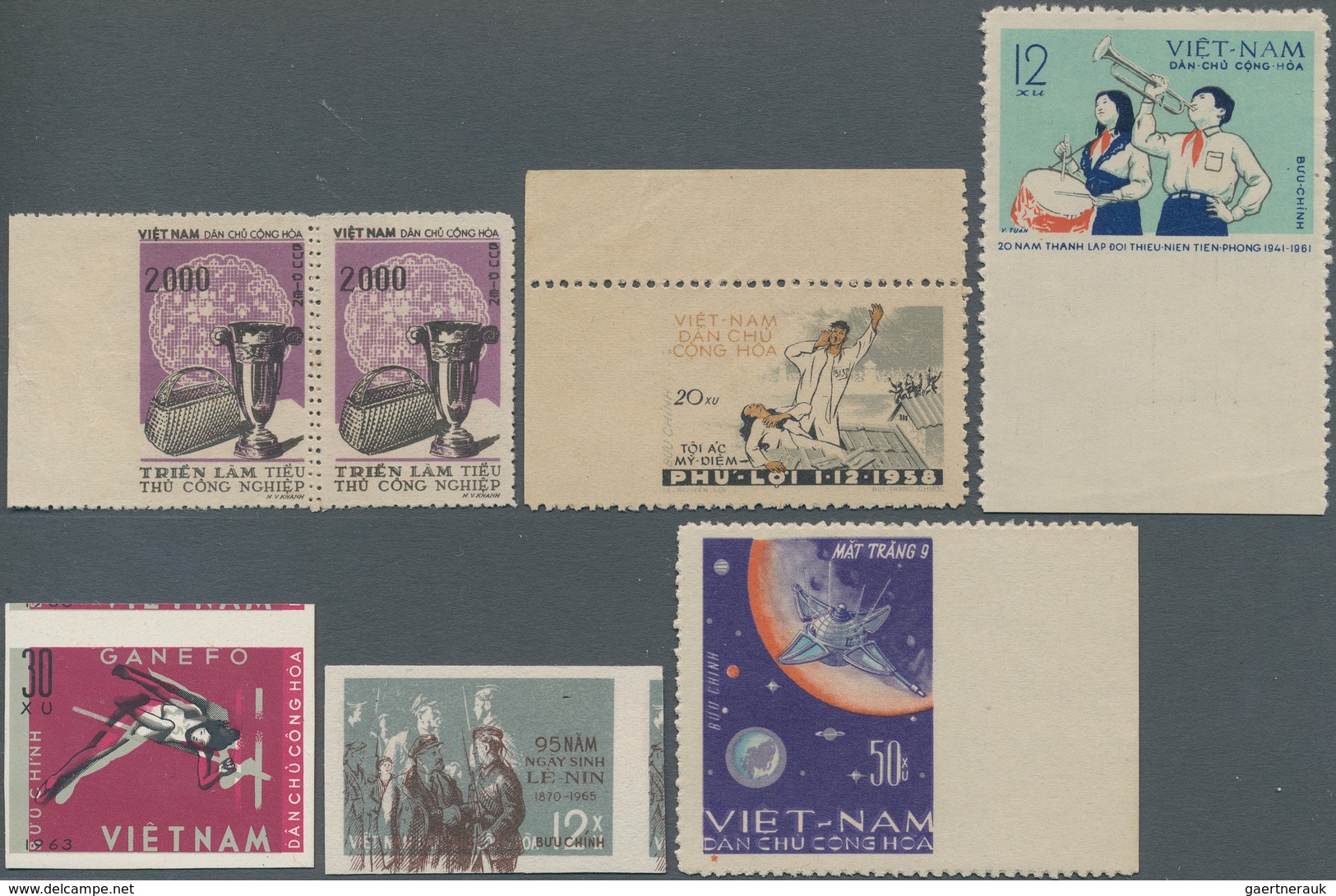 Vietnam-Nord (1945-1975): 1957/1966: Mis-perforated Stamps/Printing Errors. Michel Nr.76 (pair); Imp - Vietnam