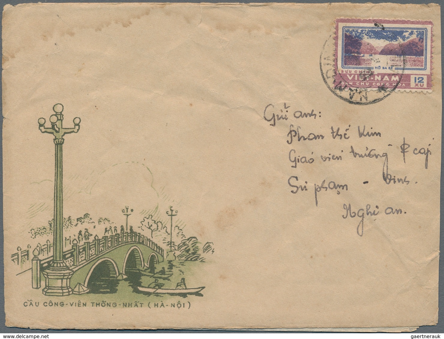 Vietnam-Nord (1945-1975): 1962. Very Rare Local Letter Sent To From Nam Dinh To Nghi-An With A Singl - Vietnam