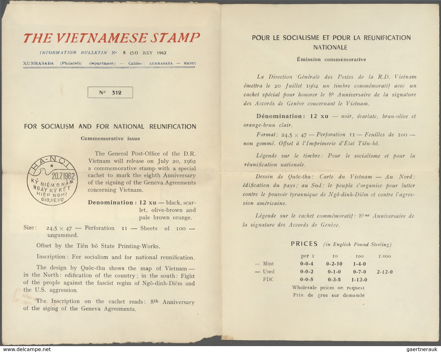 Vietnam-Nord (1945-1975): 1962/1968: A) Letter Of The Vietnamese Women Union From 1968 With A Mixed - Vietnam