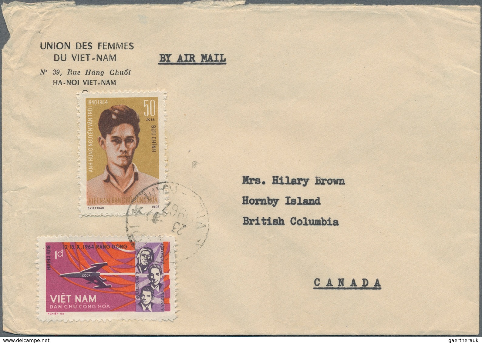 Vietnam-Nord (1945-1975): 1967/1976: A) Letter Of The Vietnamese Women Union With A Mixed Franking O - Vietnam