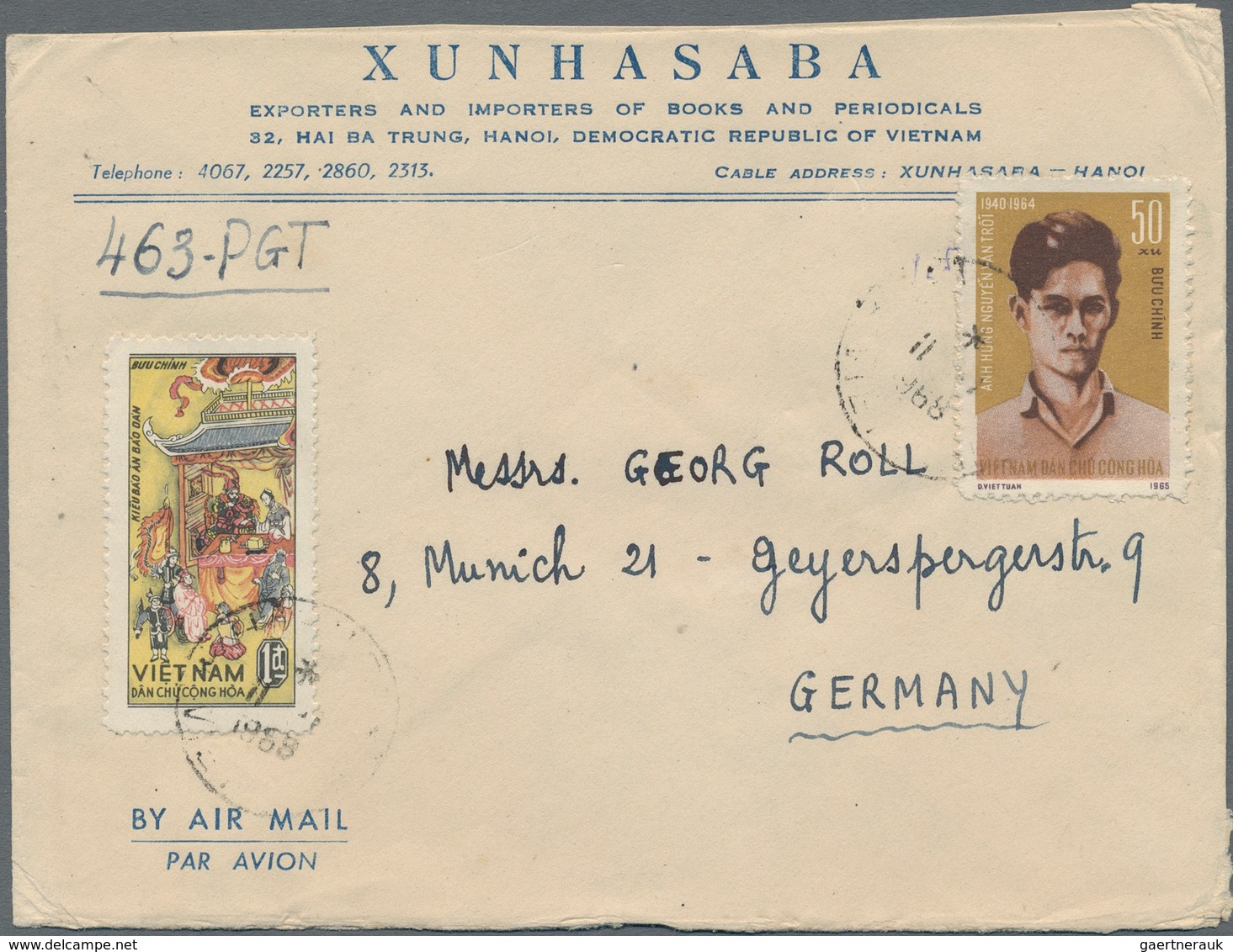 Vietnam-Nord (1945-1975): 1968 (ca.): Mixed Frankings: A) Xunhasaba Letter From 1968 And Franked Wit - Vietnam