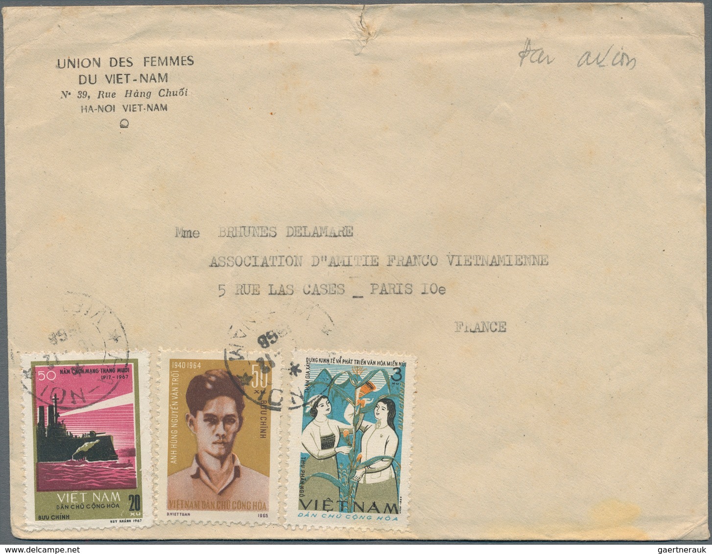 Vietnam-Nord (1945-1975): 1968 (ca.): Mixed Frankings: A) Xunhasaba Letter From 1965 Sent As Printed - Viêt-Nam