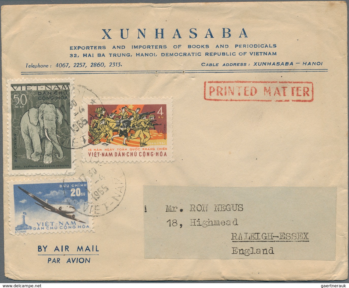 Vietnam-Nord (1945-1975): 1968 (ca.): Mixed Frankings: A) Xunhasaba Letter From 1965 Sent As Printed - Viêt-Nam