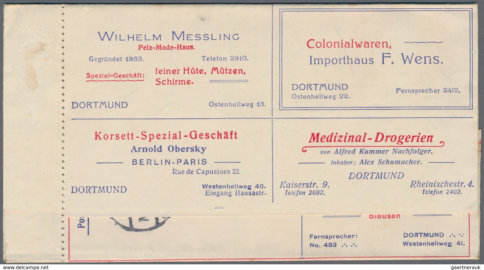 Thematik: Anzeigenganzsachen / Advertising Postal Stationery: 1901/1906, Partie Mit 5 Gebrauchten An - Zonder Classificatie