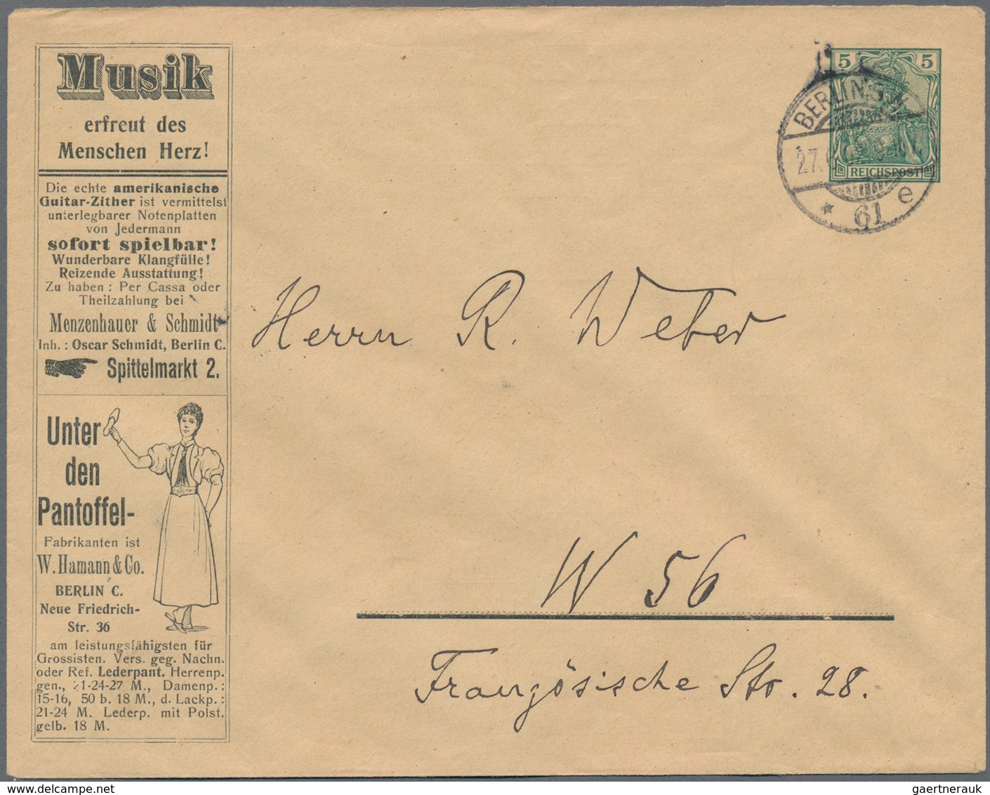 Thematik: Anzeigenganzsachen / Advertising Postal Stationery: 1901/1906, Partie Mit 5 Gebrauchten An - Unclassified