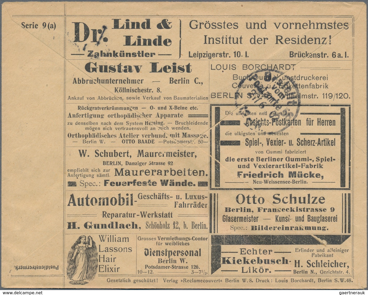 Thematik: Anzeigenganzsachen / advertising postal stationery: 1901/1906, Partie mit 5 gebrauchten An