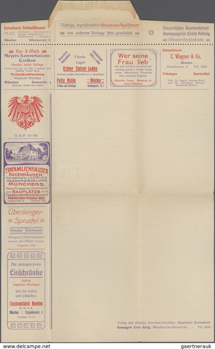 Thematik: Anzeigenganzsachen / Advertising Postal Stationery: 1907, Privater Anzeigen-Kartenbrief Ba - Unclassified