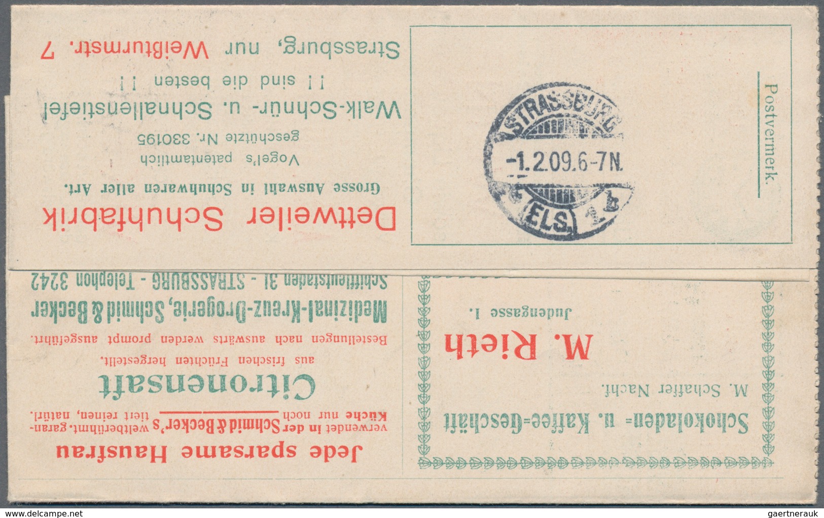 Thematik: Anzeigenganzsachen / Advertising Postal Stationery: 1909, Dt.Reich, 5 Pf Germania Privat-A - Zonder Classificatie