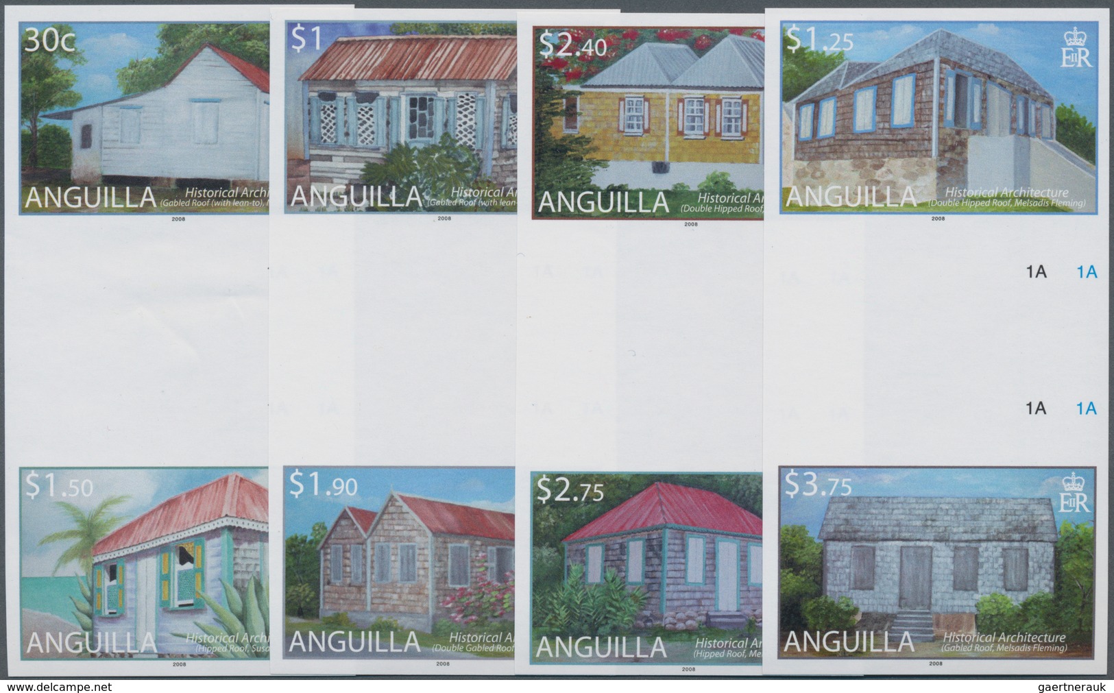 Thematik: Architektur / Architecture: 2008, ANGUILLA: Historical Architecture Complete Set Of Eight - Andere & Zonder Classificatie