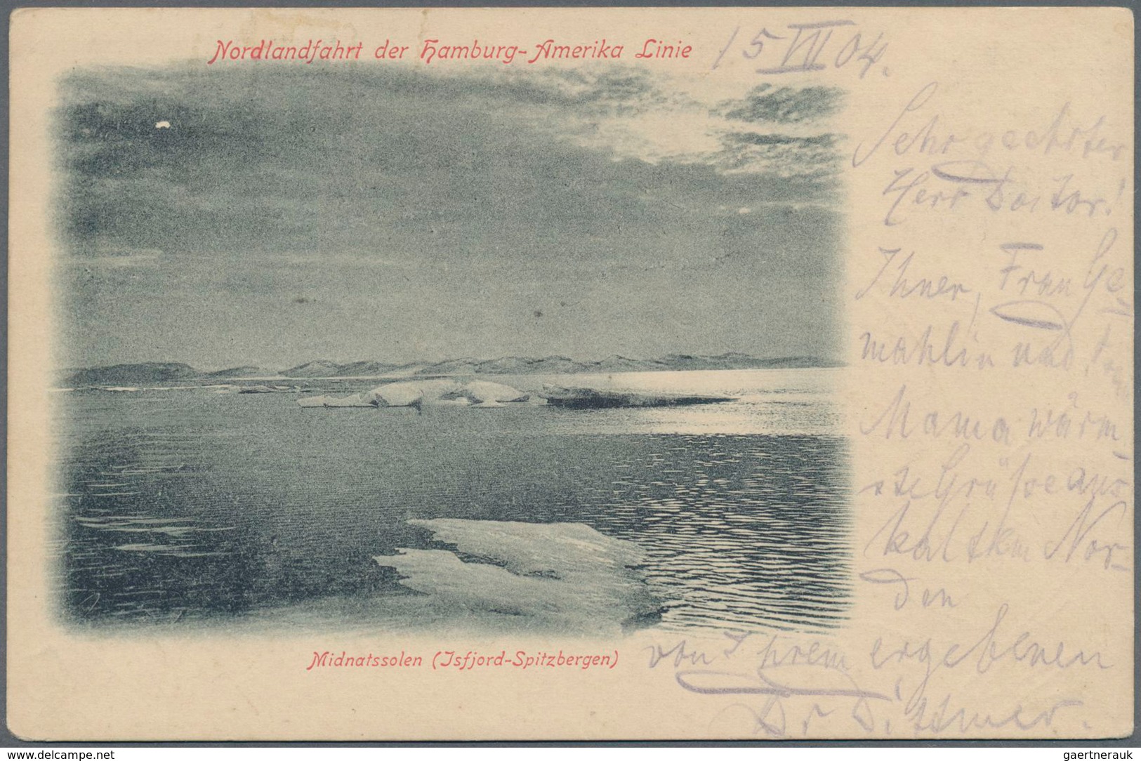 Thematik: Arktis / Arctic: 1904, Offizielle Arktis-Privatpostmarke 5 Öre Blau "SPITZBERGEN-EISBERGJÄ - Sonstige & Ohne Zuordnung