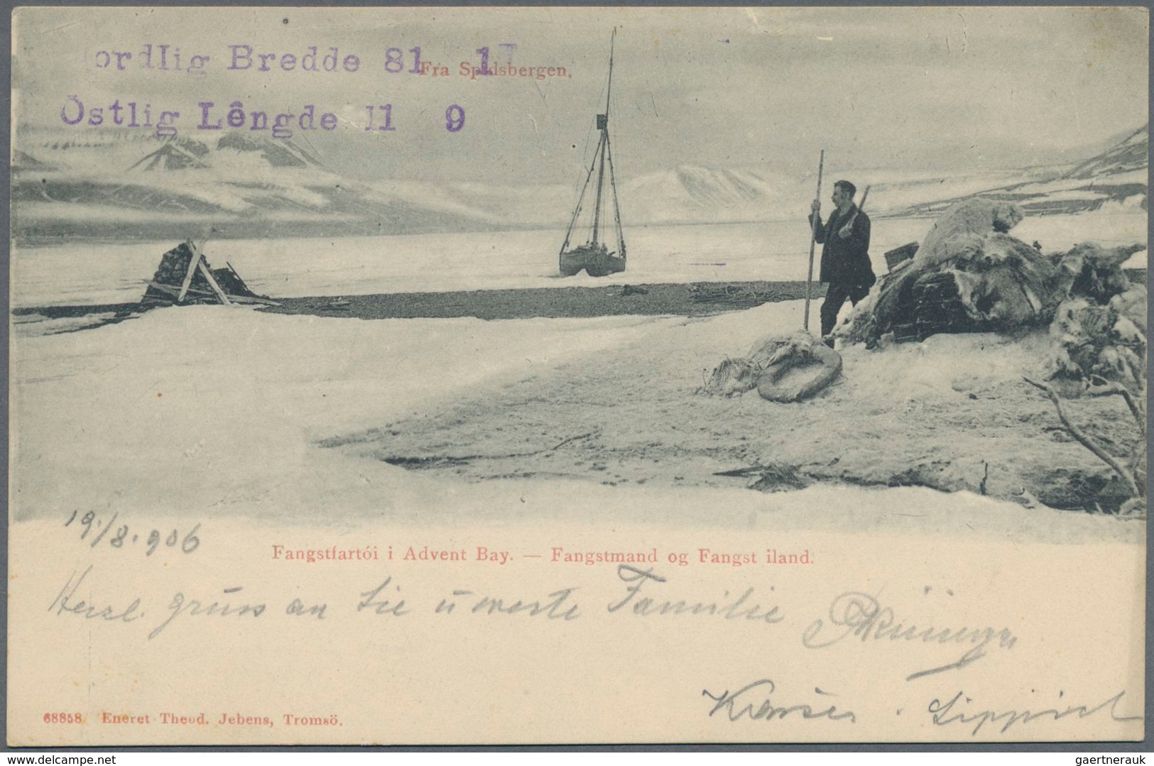 Thematik: Arktis / Arctic: 1906, Offizielle Arktis-Privatpostmarke 10 Öre "SPIDSBERGEN" EISBÄRENJÄGE - Other & Unclassified