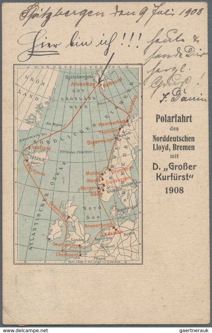 Thematik: Arktis / Arctic: 1908, Seltene Arktis-Privatpostmarke 5 Öre Grün "SPITSBERGEN-EIS-BÄRENJÄG - Other & Unclassified
