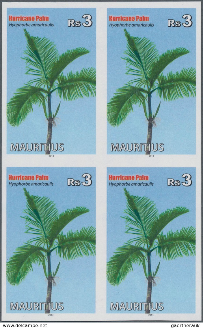 Thematik: Bäume-Palmen / Trees-palms: 2013, Mauritius. IMPERFORATE Block Of 4 For The 3rs Value Of T - Bomen