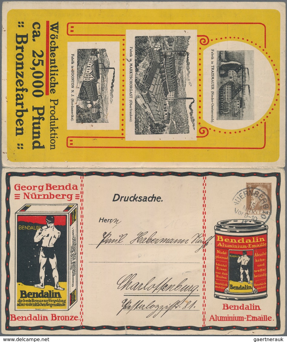 Thematik: Chemie / Chemistry: 1911, Bayern. Privat-Postkarte (Klappkarte) 3 Pf Luitpold "Georg Benda - Chemistry