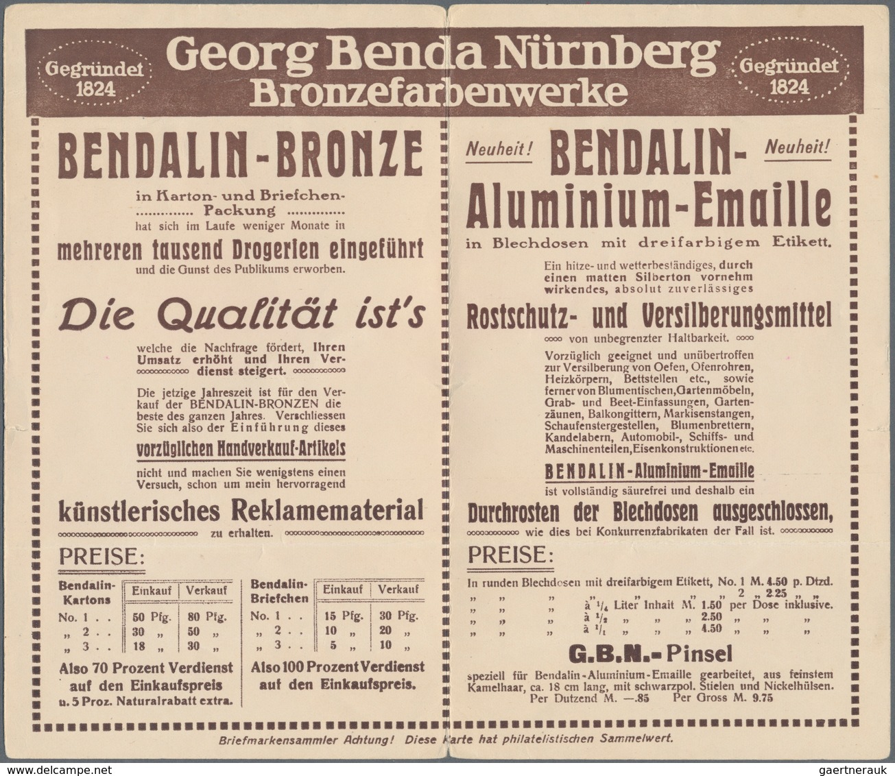 Thematik: Chemie / Chemistry: 1911, Bayern. Privat-Postkarte (Klappkarte) 3 Pf Luitpold "Georg Benda - Chimie