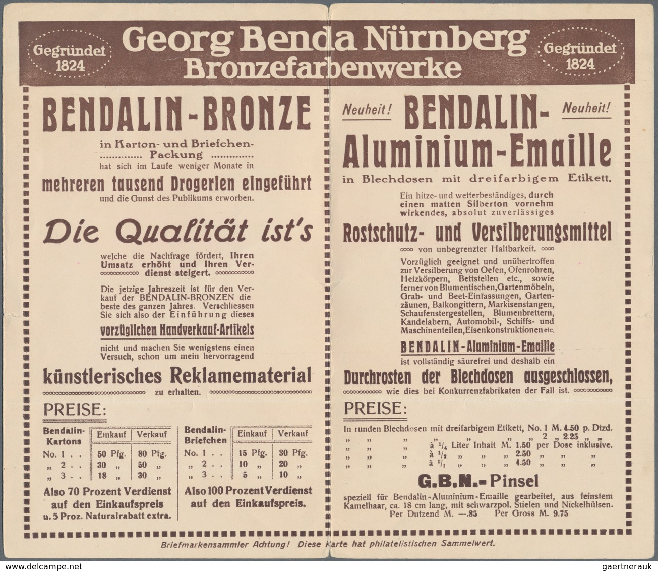 Thematik: Chemie / Chemistry: 1911, Bayern. Privat-Postkarte (Klappkarte) 3 Pf Luitpold "Georg Benda - Chemistry