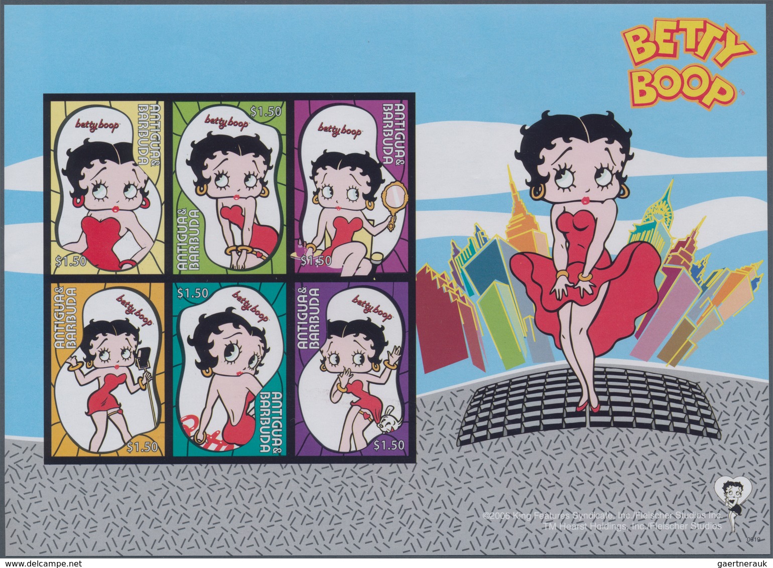 Thematik: Comics / Comics: 2006, Antigua & Barbuda. Complete Set "Betty Boop" (Cartoon Character Of - Comics