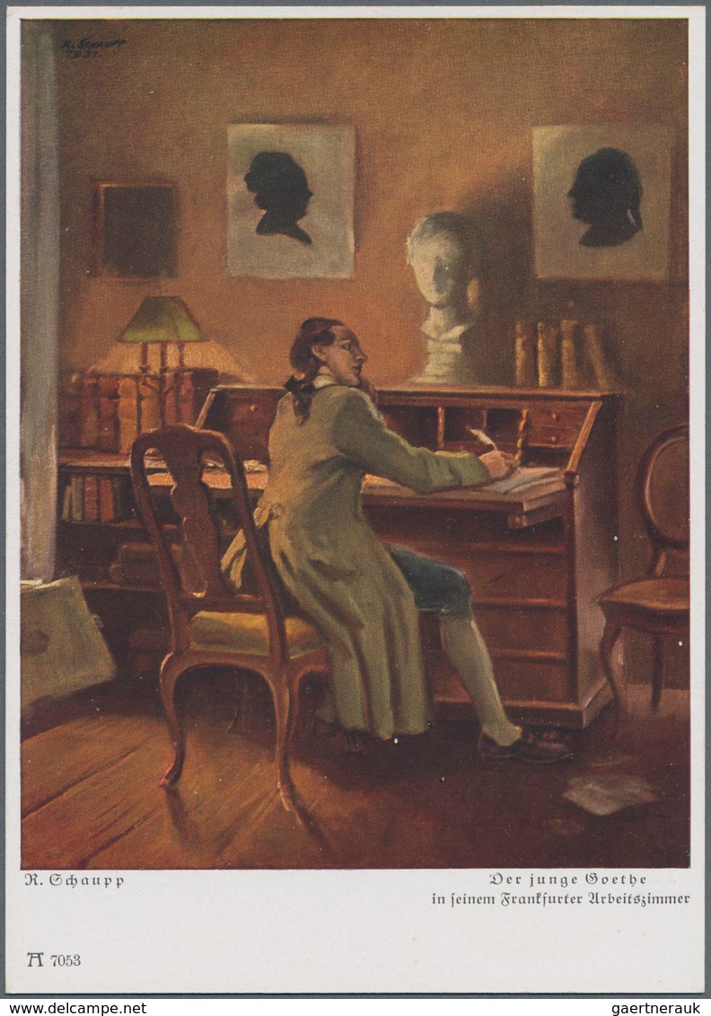 Thematik: Druck-Dichter / Printing-poets: 1932, 6 Pfg. PRIVAT-GANZSACHE "GOETHE JAHR 1932", Kompl. S - Writers