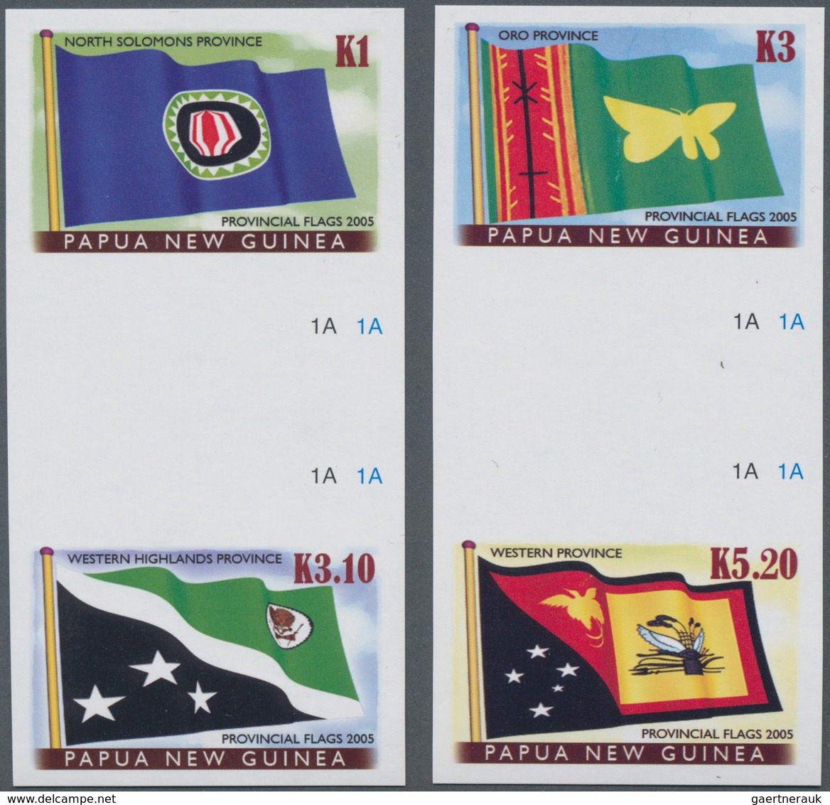 Thematik: Flaggen / Flags: 2005, PAPUA NEW GUINEA: Flags Of The Provinces Part Set Of Four (K1 To K5 - Other & Unclassified