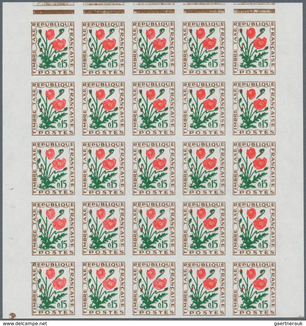 Thematik: Flora, Botanik / flora, botany, bloom: 1964/1971, FRANCE: Postage dues ‚FLOWERS‘ complete